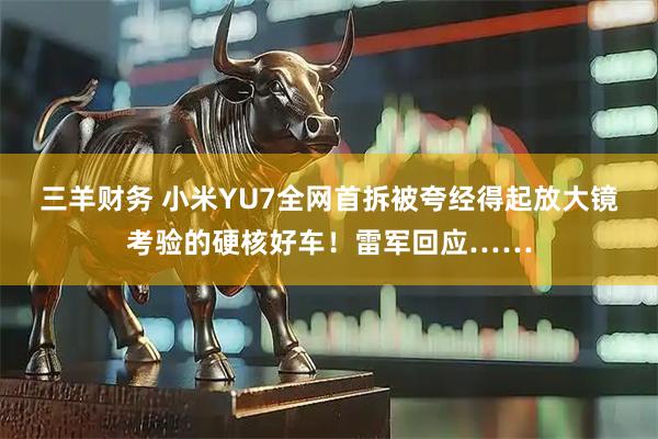 三羊财务 小米YU7全网首拆被夸经得起放大镜考验的硬核好车！雷军回应……