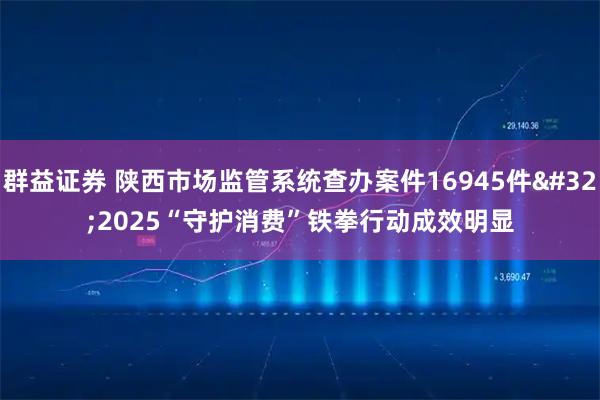 群益证券 陕西市场监管系统查办案件16945件 2025“守护消费”铁拳行动成效明显
